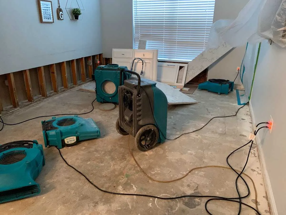 Dehumidifier in flood-cut room for Water Extraction & Removal in Williamson